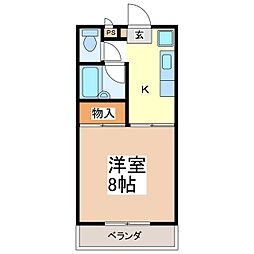 コーポ御幣川 1Kの間取図画像