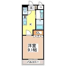 グレイス・ポミエ 1Kの間取図画像