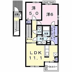 ベルソレイユA 2LDKの間取図画像