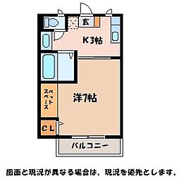 コーポポテンシャル 1Kの間取図画像