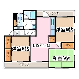 ジュネス松島 3LDKの間取図画像