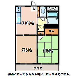 安曇野ハイツ 2DKの間取図画像