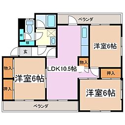 ジュネス松島 3LDKの間取図画像