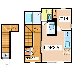 wisteria hakuba 1LDKの間取図画像