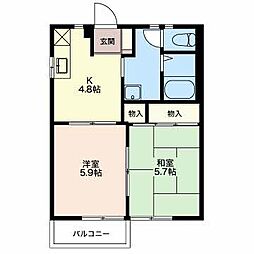 サンライフ軽井沢M 1階2Kの間取り