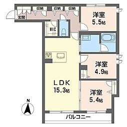 カルムメゾン 2階3LDKの間取り