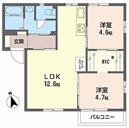 フレグランス上原 1階3Kの間取り