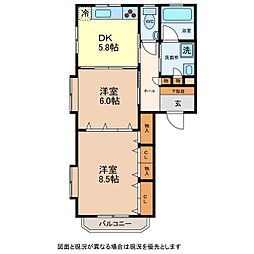 グレースメゾン 2DKの間取図画像
