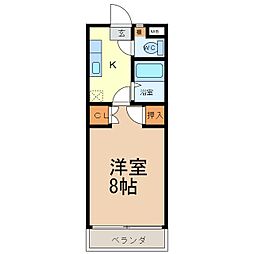 BigWings 1Kの間取図画像