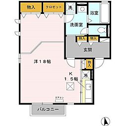 ステラ佐久平A 1Kの間取図画像