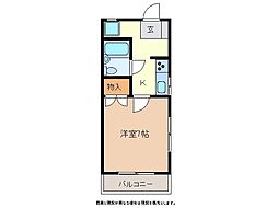 イトヤコーポ浅間 1Kの間取図画像