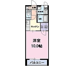 オーク・ルミナス2 1Kの間取図画像