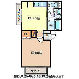 佐久平・秋桜2 1DKの間取図画像