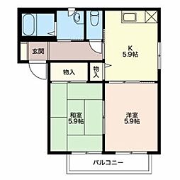 ベルソーナC 2Kの間取図画像