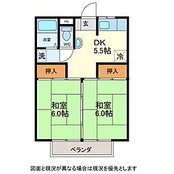 メゾン西軽井沢B 2DKの間取図画像