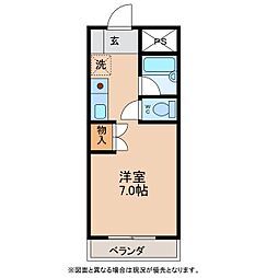 リバーストーン2 ワンルームの間取図画像