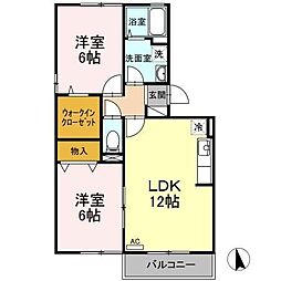 シャルマンA 2LDKの間取図画像