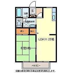 サンライフ龍神 1LDKの間取図画像