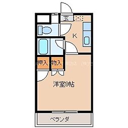 ロイヤル3番館 3階1Kの間取り