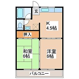 ロイヤルハイツT＆T　I 1階2Kの間取り