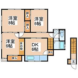 平林アパート 2階3DKの間取り