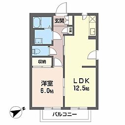 JR中央本線 茅野駅 徒歩20分の賃貸アパート 2階1LDKの間取り