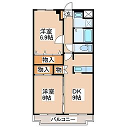 クインス 2DKの間取図画像