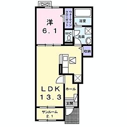 ペニー・レイン 1LDKの間取図画像