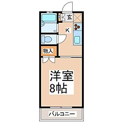 コーポサンライト 1Kの間取図画像