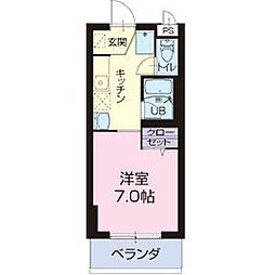 パステルローズ 1Kの間取図画像