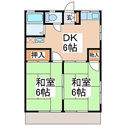 メゾン小林 2DKの間取図画像