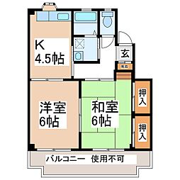 マンションヒロユキ 2Kの間取図画像