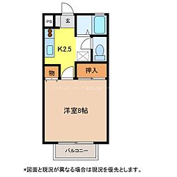 ハイツルミーナ 1Kの間取図画像