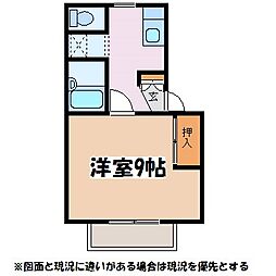 ステーション4 2階1Kの間取り