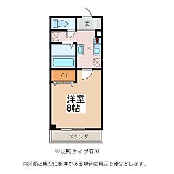 エルピスフタゴ 1階1Kの間取り