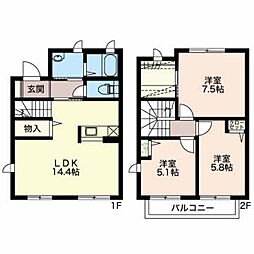 トリエル八幡 3LDKの間取り