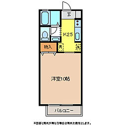 リビングタウン広丘B 1階1Kの間取り