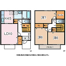 リヴェール A棟 3LDKの間取り
