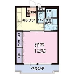 Limpia桔梗 1Kの間取図画像