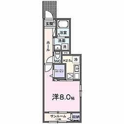 コーポ小林II 1Kの間取図画像