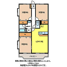 グレース塩の道 3LDKの間取図画像