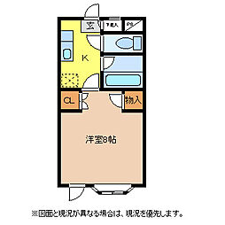 ヒューマンライフギブ&ギブA 1Kの間取図画像
