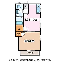 ハイツMIYA 1LDKの間取図画像