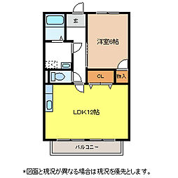 サープラスちくまの 1LDKの間取図画像