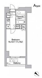 レジディア市ヶ谷II 3階1Kの間取り