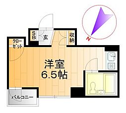 モンテビスタ ワンルームの間取図画像