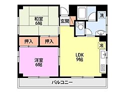 欅ホームズ2 2DKの間取図画像