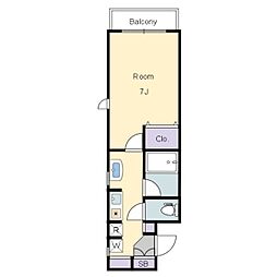 フラットK 1Kの間取図画像