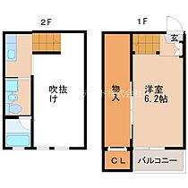 NEO　CREST 201 ｜ 福岡県久留米市白山町（賃貸アパート1SK・2階・23.22㎡） その2