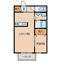 福岡県久留米市上津町（賃貸アパート1LDK・1階・33.54㎡） その2